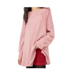 We the Free Free People Shes a Keeper Vented-Hem Tunic Faded Coral Medium NWT